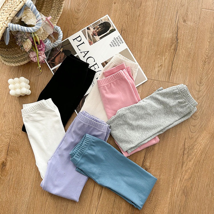 Quần leggings dài cho bé gái vải cotton spandex mềm mịn cực thoải mái và sang chảnh LYBABY QCD15