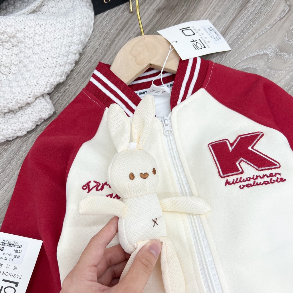 Set Áo Bomber Kèm Gấu Mix Chân Váy Xoè Siêu Xinh Cho Bé Gái