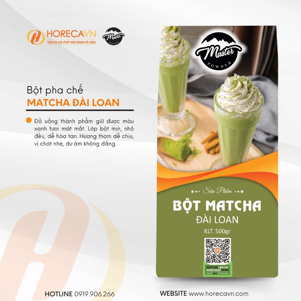 Bột Matcha Đài Loan Master 500gr Cao Cấp - Màu Đẹp, Hương Thơm Trà Xanh Thanh Mát