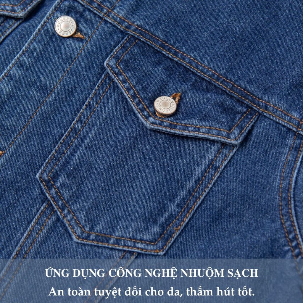 Áo Khoác Jean Unisex Nam Nữ H90 Basic 3 Màu, Áo Khoác Bò Chất Denim Không Co Giãn Form Rộng HJKJ007