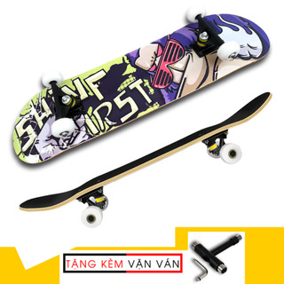 Ván trượt Skateboard keenstore thể thao mặt nhám bánh cao su cao cấp - tặng kèm dụng cụ chỉnh ván