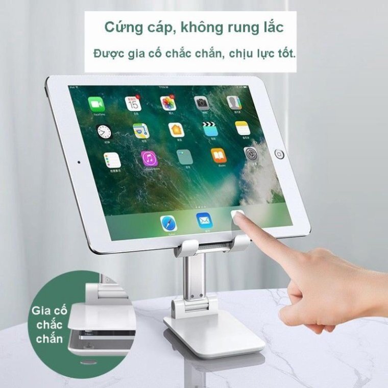 Giá Đỡ Điện Thoại Máy Tính Bảng Gấp Gọn Đen, Livestream, Học Online, Để Bàn Quay Phim Ghi Hình Đa Năng Paolu