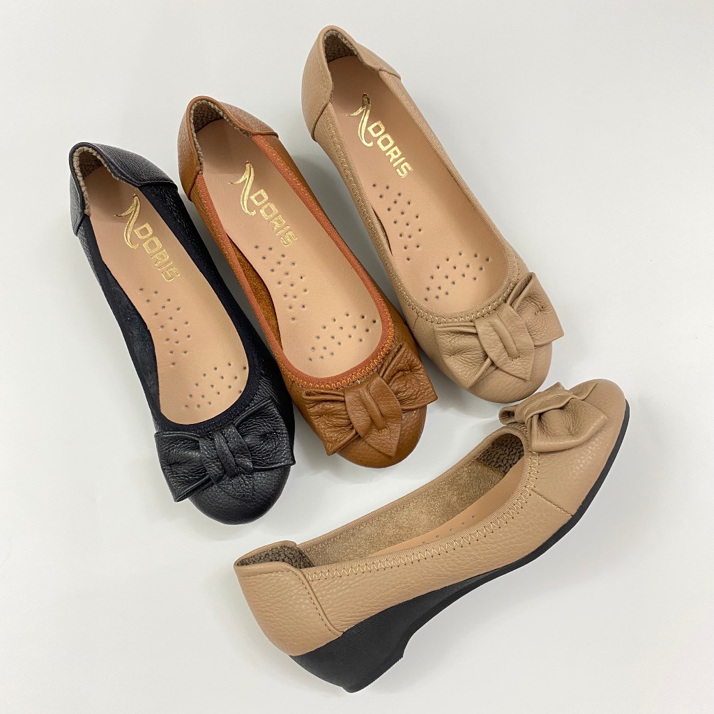 Giày Búp Bê Da Thật DN507  Đế Xuồng 5cm Mũi Tròn- Form chuẩn.