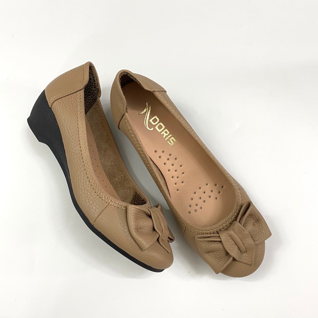 Giày Búp Bê Da Thật DN507  Đế Xuồng 5cm Mũi Tròn- Form chuẩn.