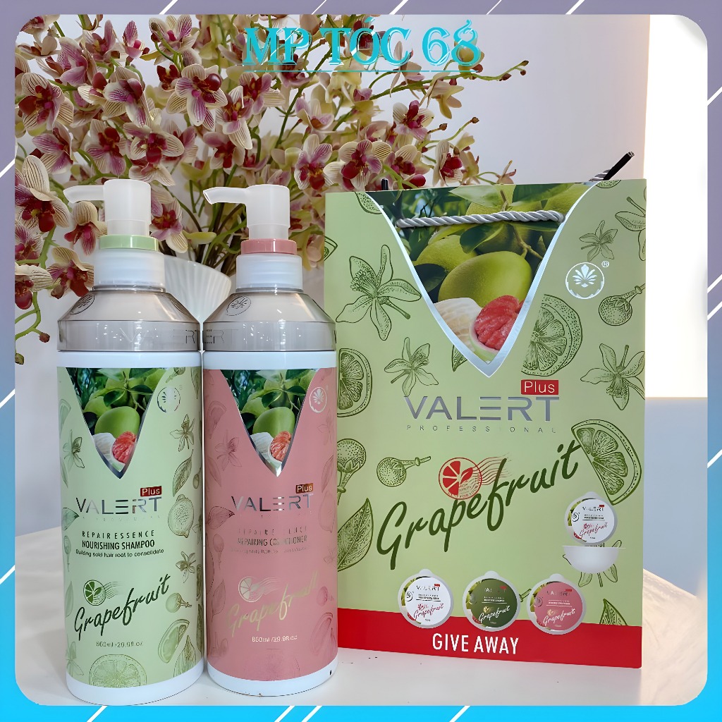 Combo Dầu gội xả bưởi Valert Grapefruit 850ML phục hồi, chống rụng kích mọc tóc