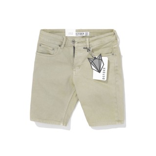 Quần short jean nam, quần short bò nam DEFOXX vải mộc màu rêu 230872 foxxmen