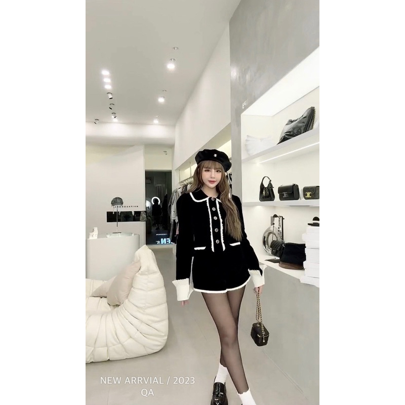 Set Nhung Viền Phối Tay Bèo MPB