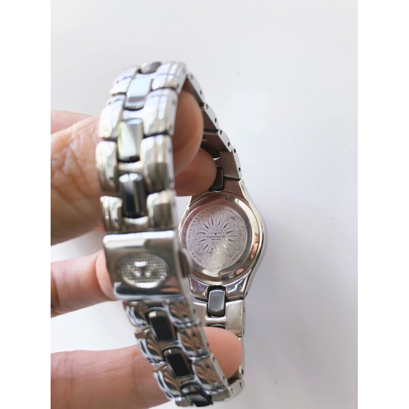 Đồng hồ nữ nhỏ xinh máy pin 2hand vintage - Technos đá tungsten - size 22mm
