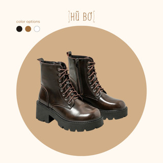 Platform Combat boots - Boots da bò nữ (genuine leather)