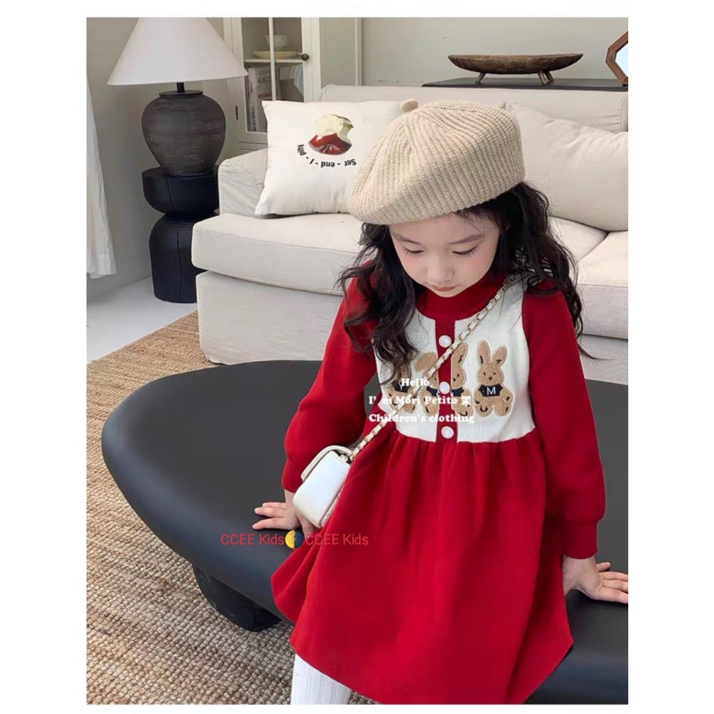 Váy đầm tiểu thư dễ thương diện noel tết bao xinh cho bé gái 10-25kg