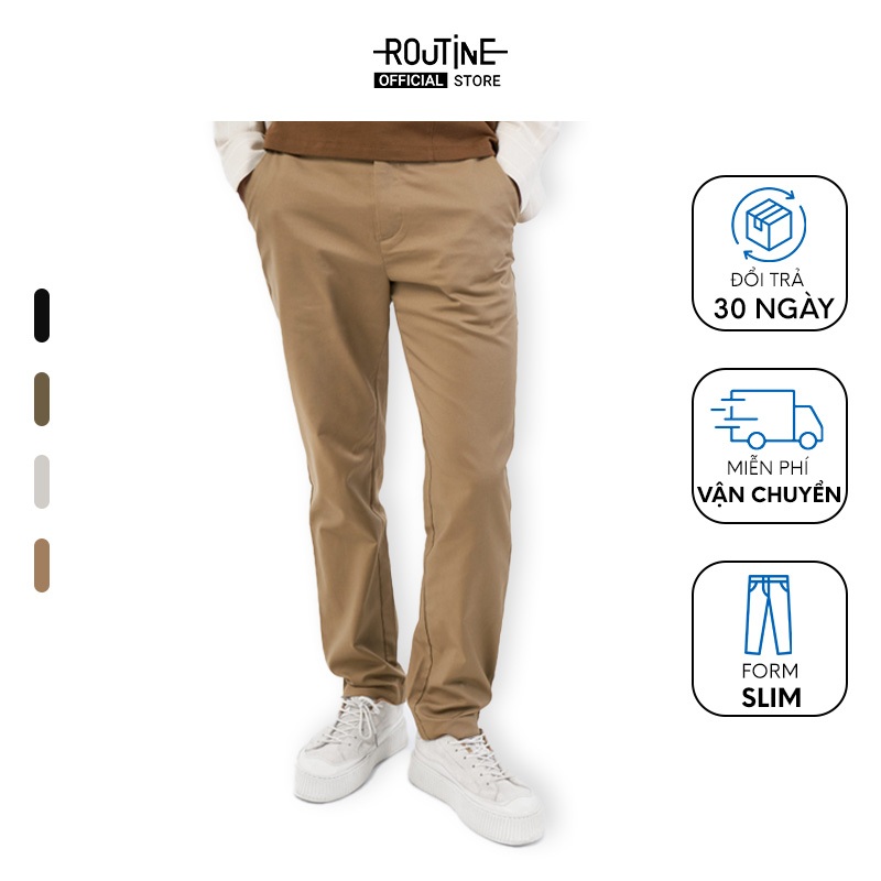 Quần Dài Kaki Nam Dobby Form Slim - Routine 10F22PCA005