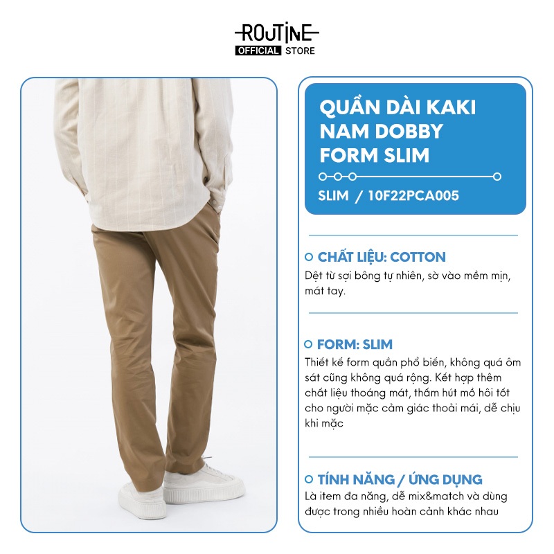 Quần Dài Kaki Nam Dobby Form Slim - Routine 10F22PCA005