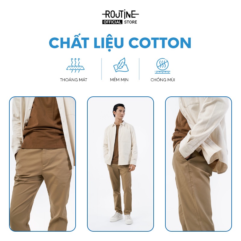 Quần Dài Kaki Nam Dobby Form Slim - Routine 10F22PCA005