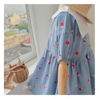 ZUN Kids - VÁY BABYDOLL CỔ SEN