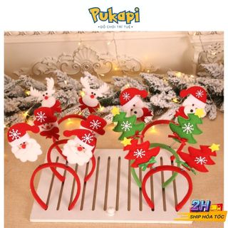 Cài tóc noel, phụ kiện cài tóc, bờm cài tóc noel dễ thương cho bé pukapi