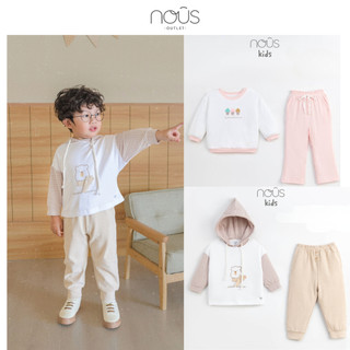 Bộ dài Nous in họa tiết dễ thương cho bé trai, bé gái (Size 2-6Y)