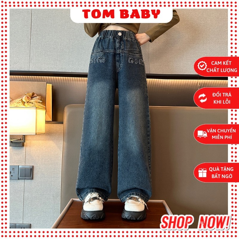 Quần Jean Chữ Dáng Xuông Rộng Cho Bé Gái