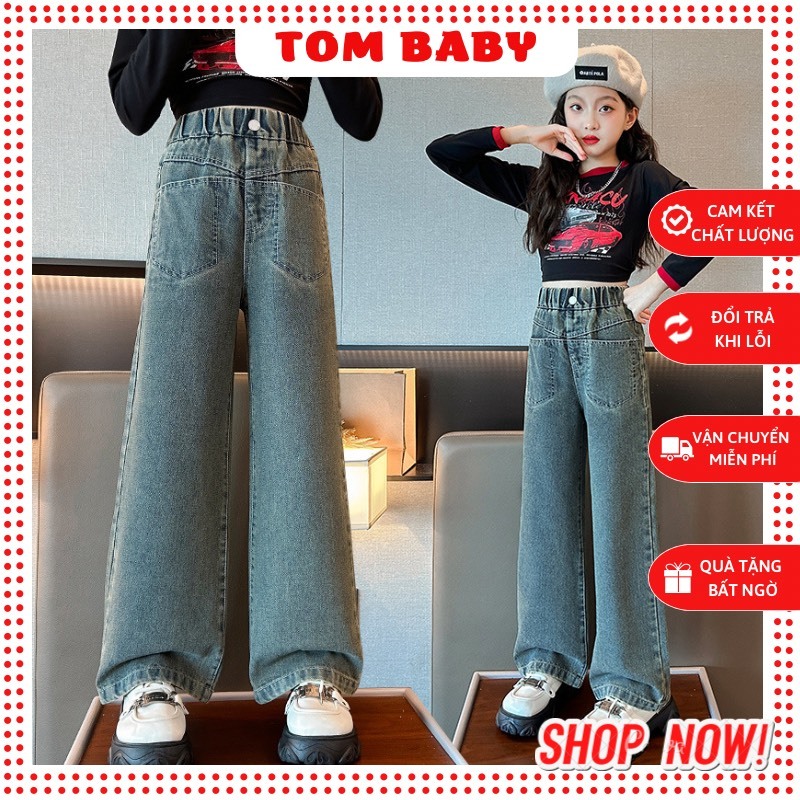 Quần Jean Chữ Dáng Xuông Rộng Cho Bé Gái