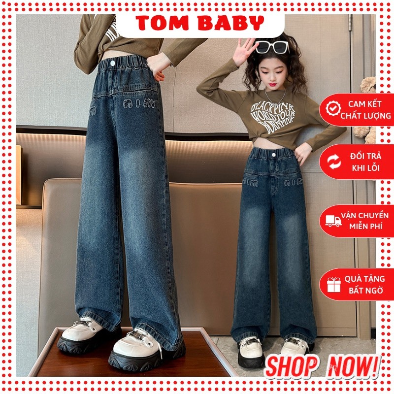 Quần Jean Chữ Dáng Xuông Rộng Cho Bé Gái