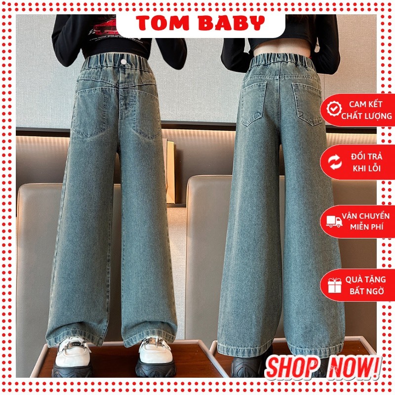 Quần Jean Chữ Dáng Xuông Rộng Cho Bé Gái