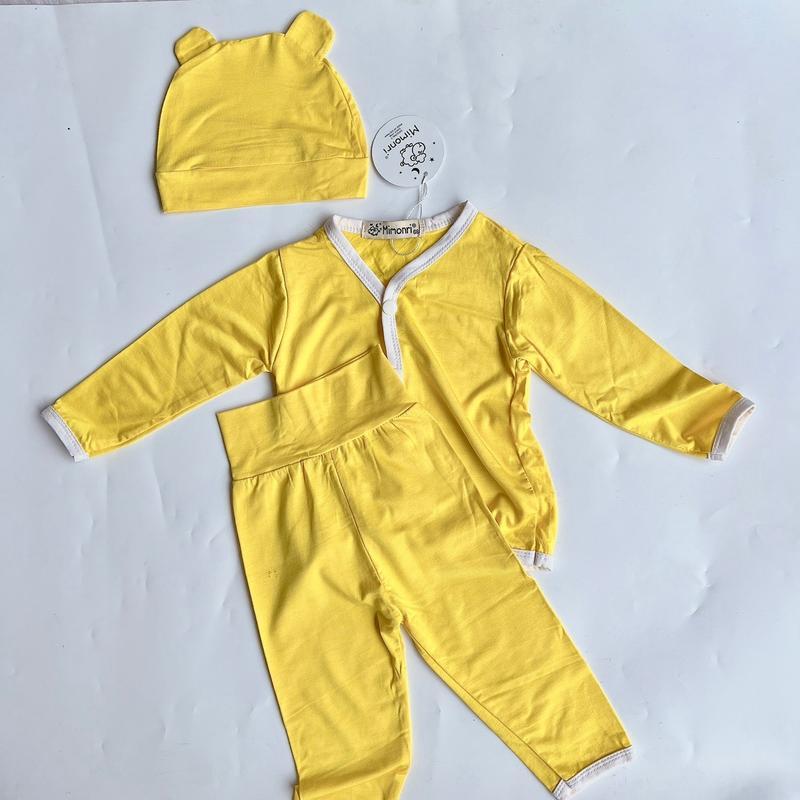 Set bộ thun lạnh tay dài kèm nón mimonri sơ sinh đến 15kg