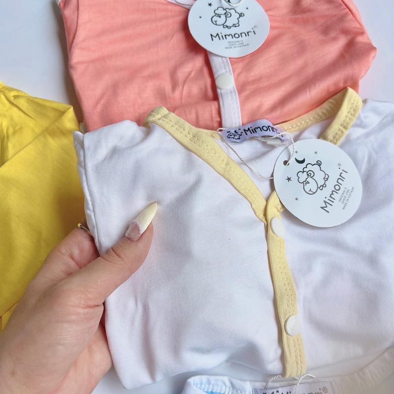 Set bộ thun lạnh tay dài kèm nón mimonri sơ sinh đến 15kg