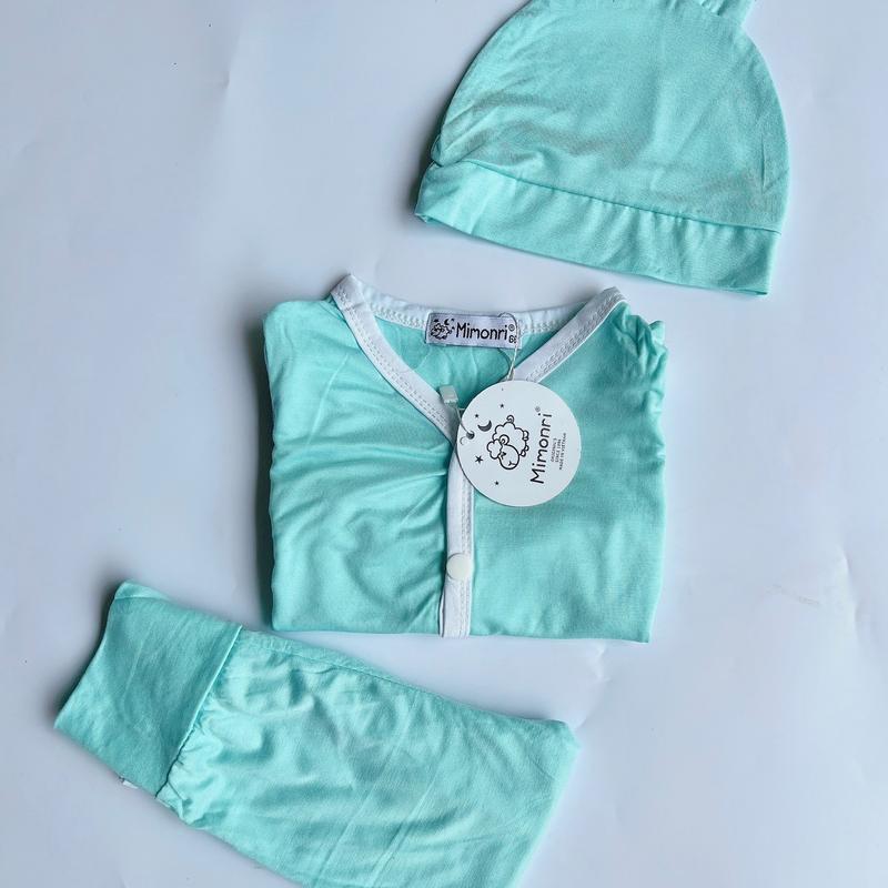Set bộ thun lạnh tay dài kèm nón mimonri sơ sinh đến 15kg