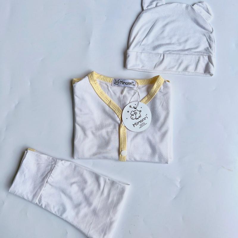Set bộ thun lạnh tay dài kèm nón mimonri sơ sinh đến 15kg
