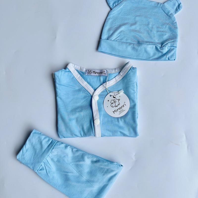 Set bộ thun lạnh tay dài kèm nón mimonri sơ sinh đến 15kg