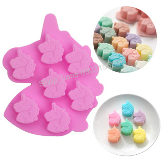 SG - Khuôn silicon hình kỳ lân, unicorn làm bánh pudding đổ socola thạch rau câu