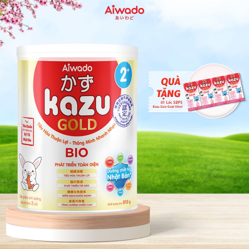 Sữa bột Aiwado KAZU BIO GOLD 810g 2+  - SỮA MÁT TIÊU HOÁ