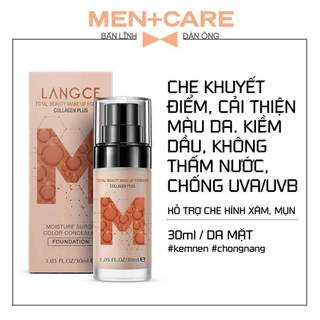 KEM NỀN CHE KHUYẾT ĐIỂM + HÌNH XĂM, KIỀM DẦU SIÊU MỊN 30ml LANGCEE cho NAM