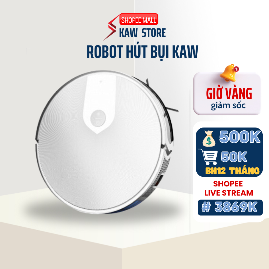 Robot hút bụi lau nhà KAW điều hướng khoang vùng thông minh _Bảo hành 24 tháng