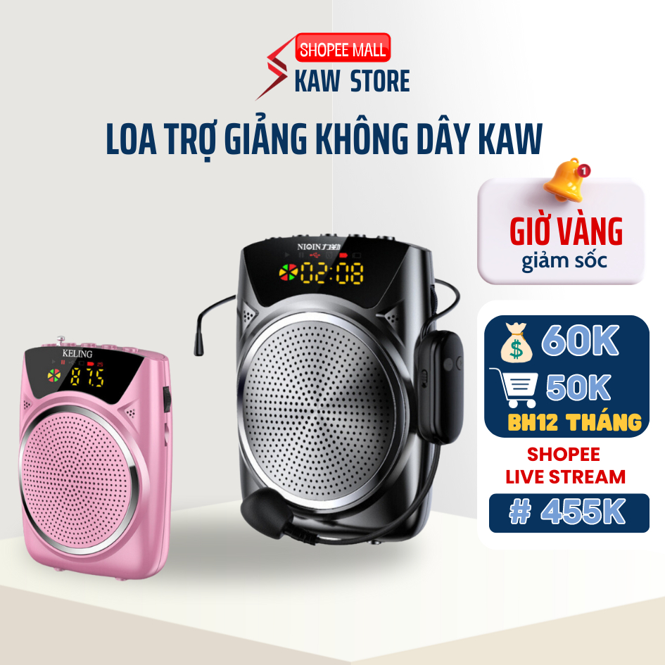 Loa Trợ Giảng Không Dây UHF - KAW K8, Bluetooth 5.0 - Hàng chính hãng