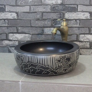 Chậu rửa mặt gốm sứ đặt bàn đá , chậu Lavabo gốm sứ đặt bàn đá