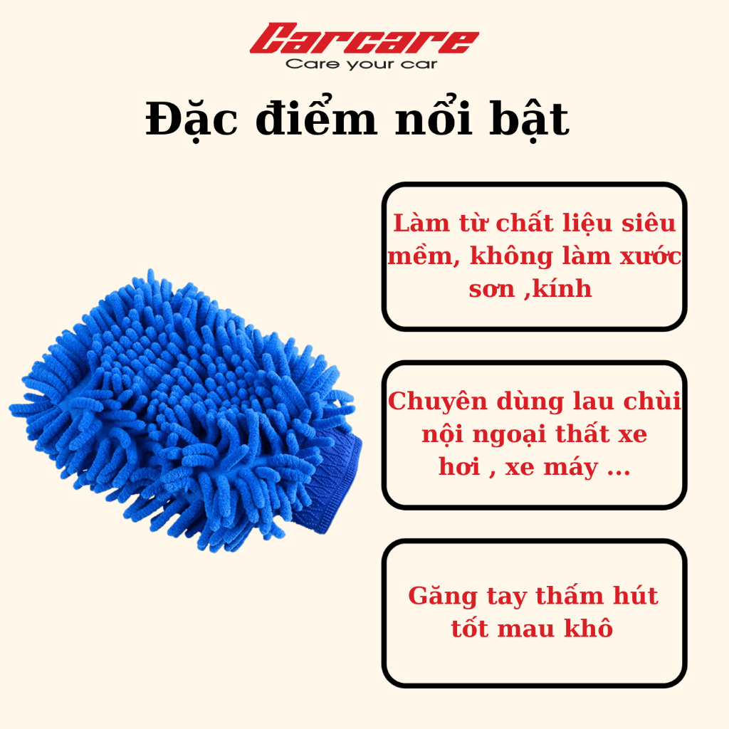 Găng tay rửa xe ô tô chuyên dụng - Bao tay san hô rửa, lau xe o to