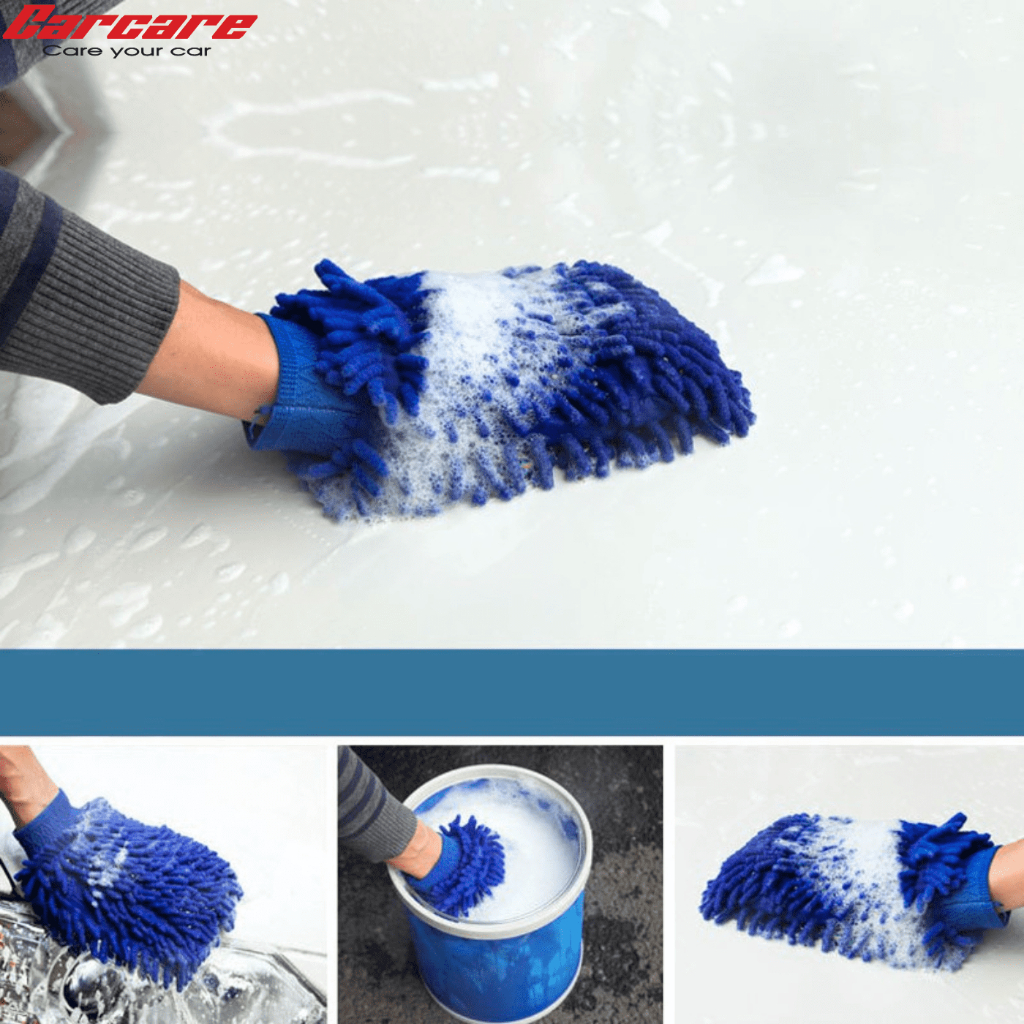 Găng tay rửa xe ô tô chuyên dụng - Bao tay san hô rửa, lau xe o to