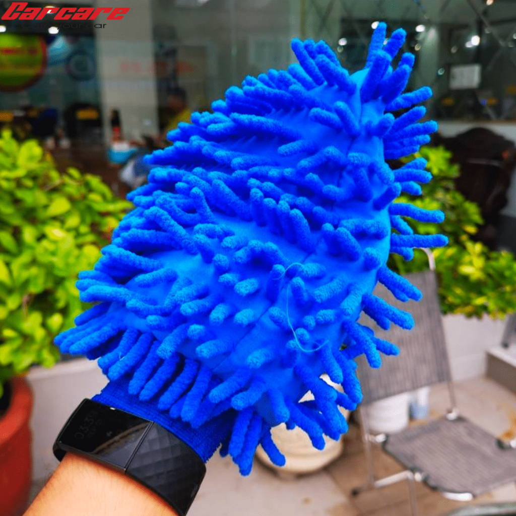 Găng tay rửa xe ô tô chuyên dụng - Bao tay san hô rửa, lau xe o to