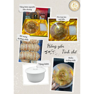 [hồng yến tinh chế] 100g tổ yến tinh chế siêu già vàng cam_yến sào nha trang +quà. hồng yến nha trang