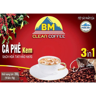 cà phê sữa hoà tan Bình Minh clean coffee 3in1 - cà phê sạch hảo hạng