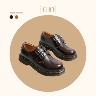 Beanie strap shoes - Giày da bò nữ (genuine leather) phong cách vintage, retro