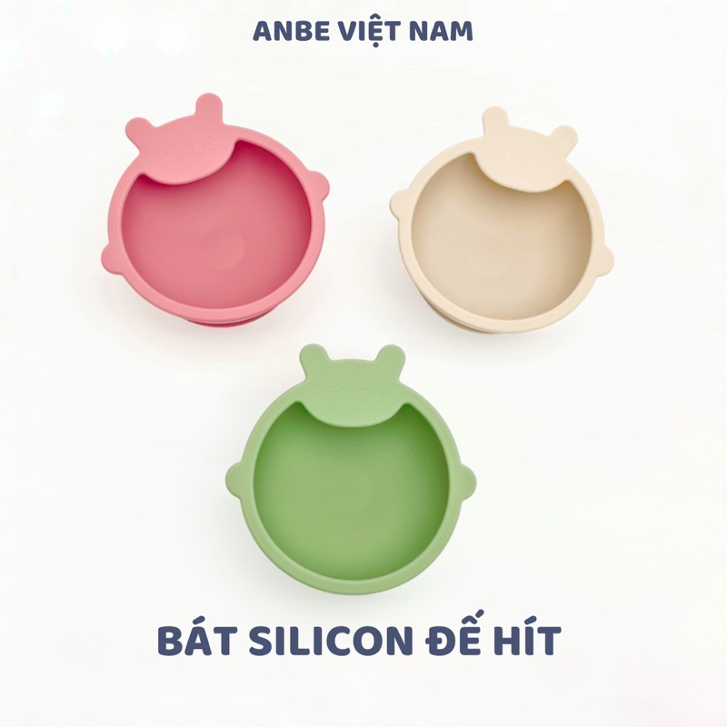 Chén Bát Ăn Dặm Cho Bé Silicon Chống Đổ Chịu Nhiệt Cao ANBE Kiểm Định Chất Lượng An Toàn AB3