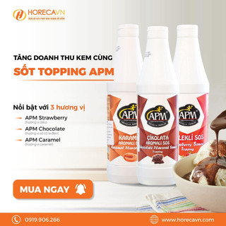 Sốt APM Socola Đen, Dâu, Caramel 1000g - Sốt Topping, trang trí bánh, kem, làm đồ đá xay, nấu đường đen