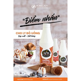 Sốt APM Socola Đen, Dâu, Caramel 1000g - Sốt Topping, trang trí bánh, kem, làm đồ đá xay, nấu đường đen