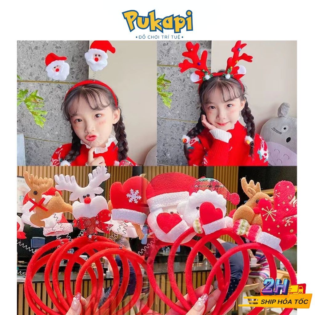 Cài Tóc Giáng Sinh, Bờm Cài Tóc Noel Cho Bé PUKAPI