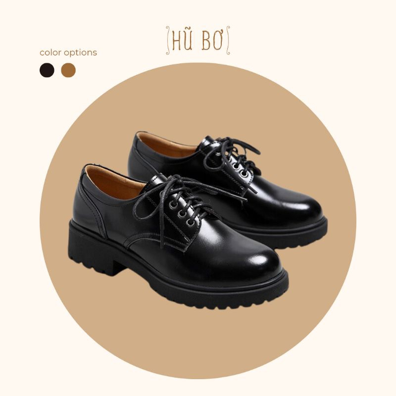 Original shoes đế 5cm  - Giày da bò nữ phong cách vintage, retro