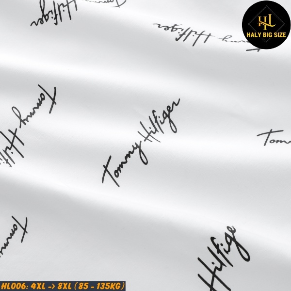 Áo polo nam TOMMY màu trắng họa tiết chữ kí trẻ trung, năng động - HL006