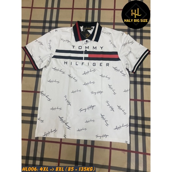 Áo polo nam TOMMY màu trắng họa tiết chữ kí trẻ trung, năng động - HL006