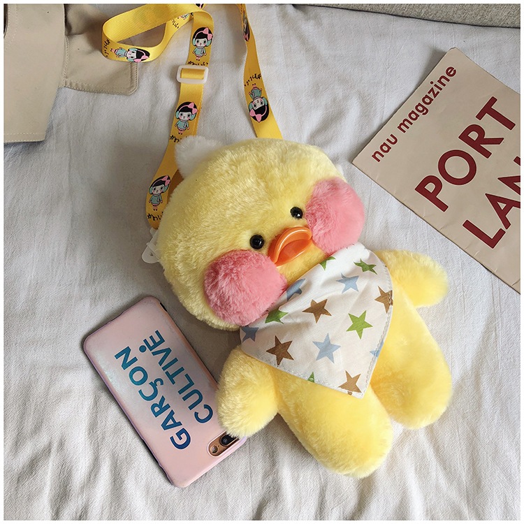 Túi đeo chéo bé Vịt Bông Má Hồng đeo yếm siêu cute