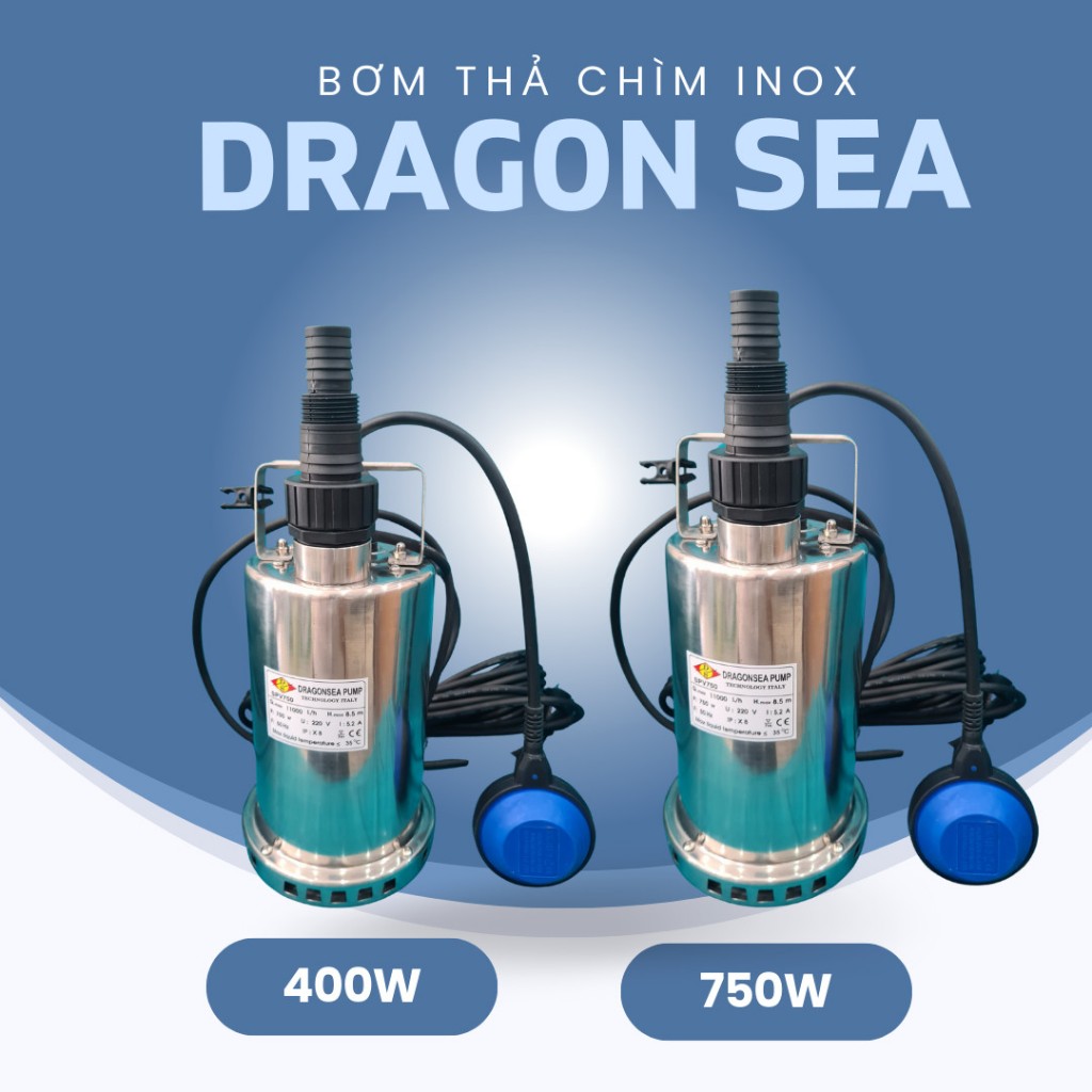 Bơm nước thả chìm chống ngập inox 400w và 750w